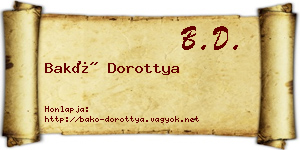 Bakó Dorottya névjegykártya